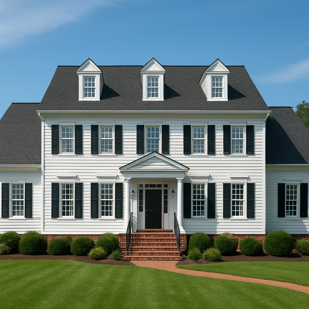 Colonial home with a brand new charcoal roof